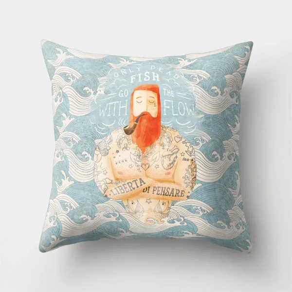 Cartoon Pictures Pillowcase Polyester Material Soft Comfortable Car Lumbar Pillow Waist Pad Home Sofa Office Seat Cushion Covers